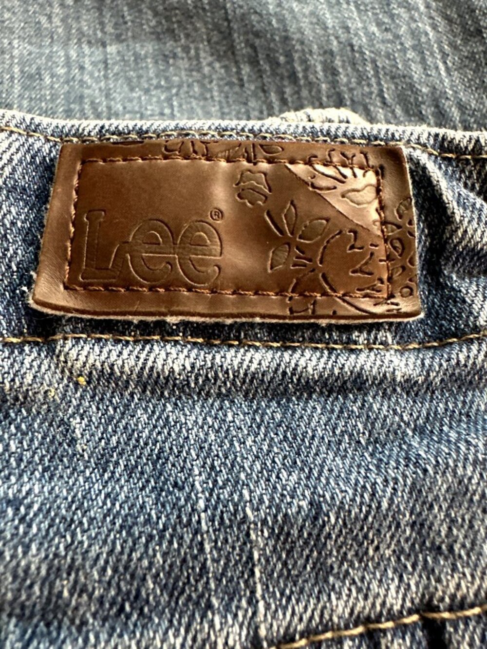 Y2k Lee High Rise Jeans 10 Petites Cotton Side Elastic Stretch Waist Grunge - Picture 4 of 7